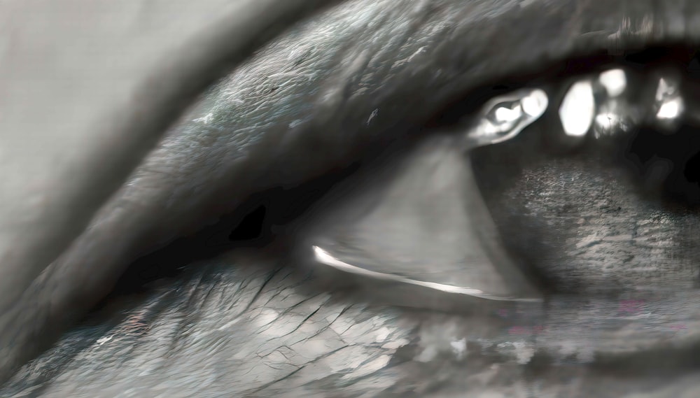 a close up of a black eye