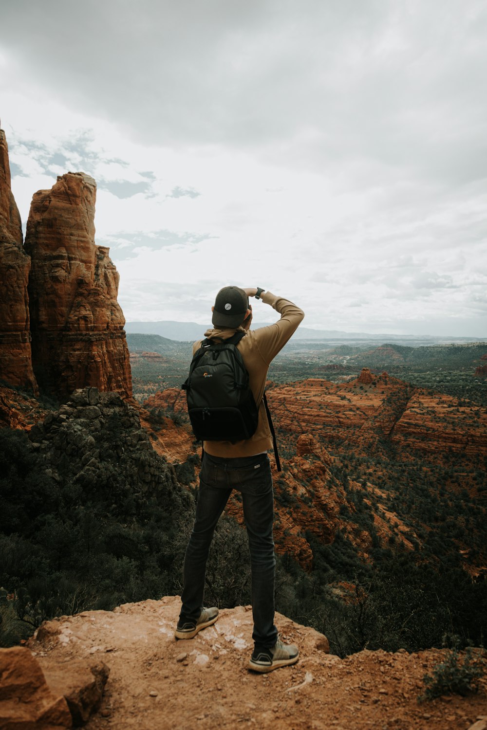 a man standing on a rock