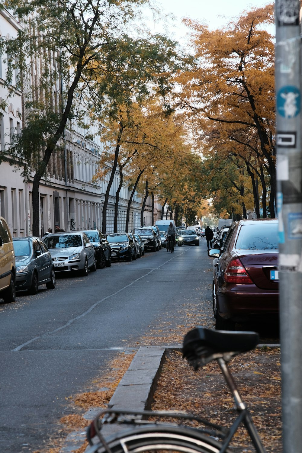 a street with cars parked along it