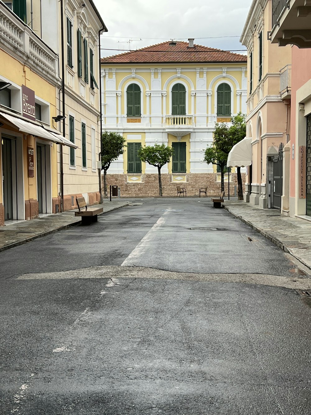 a street with buildings on the side