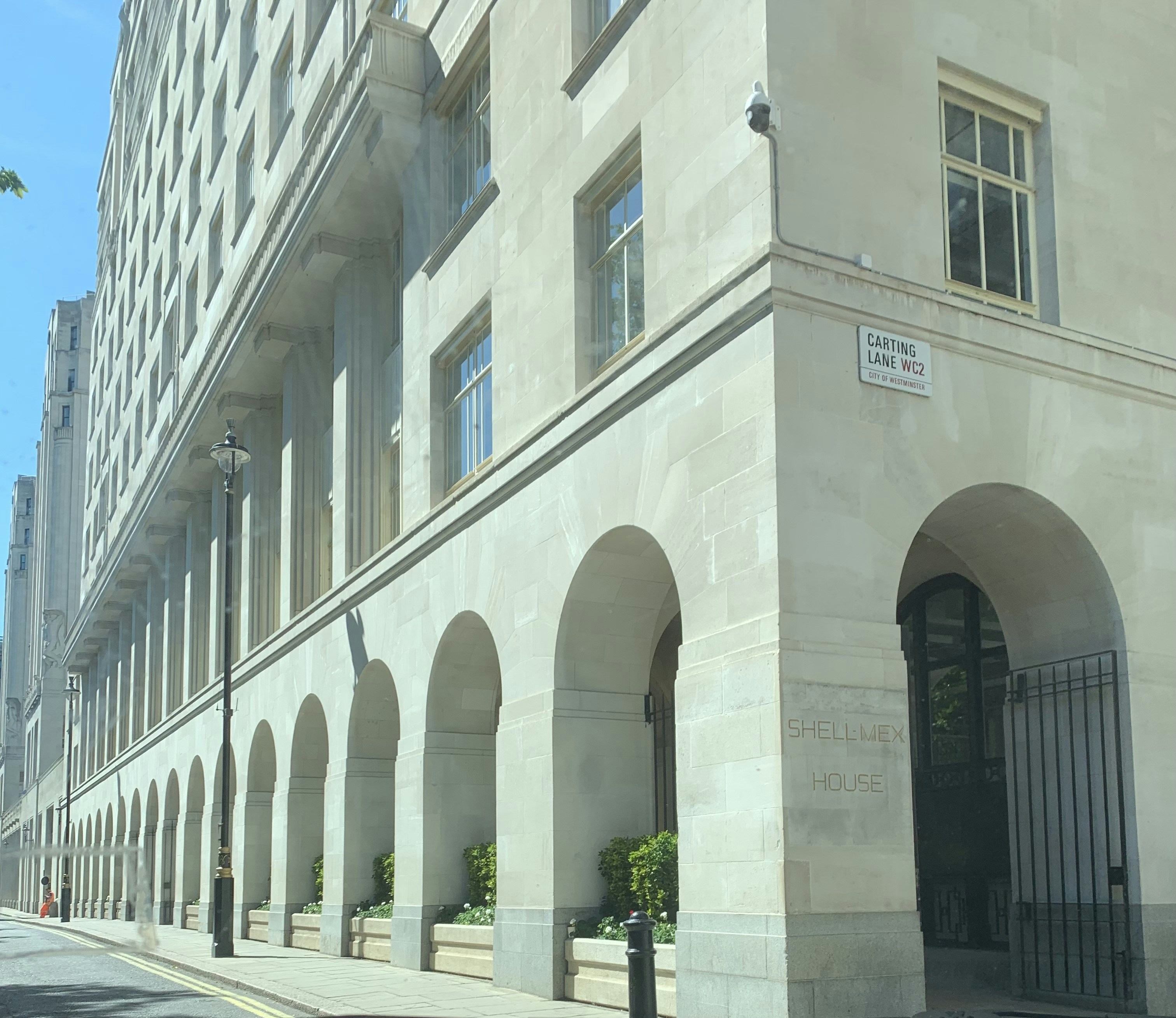 a building with a gate
