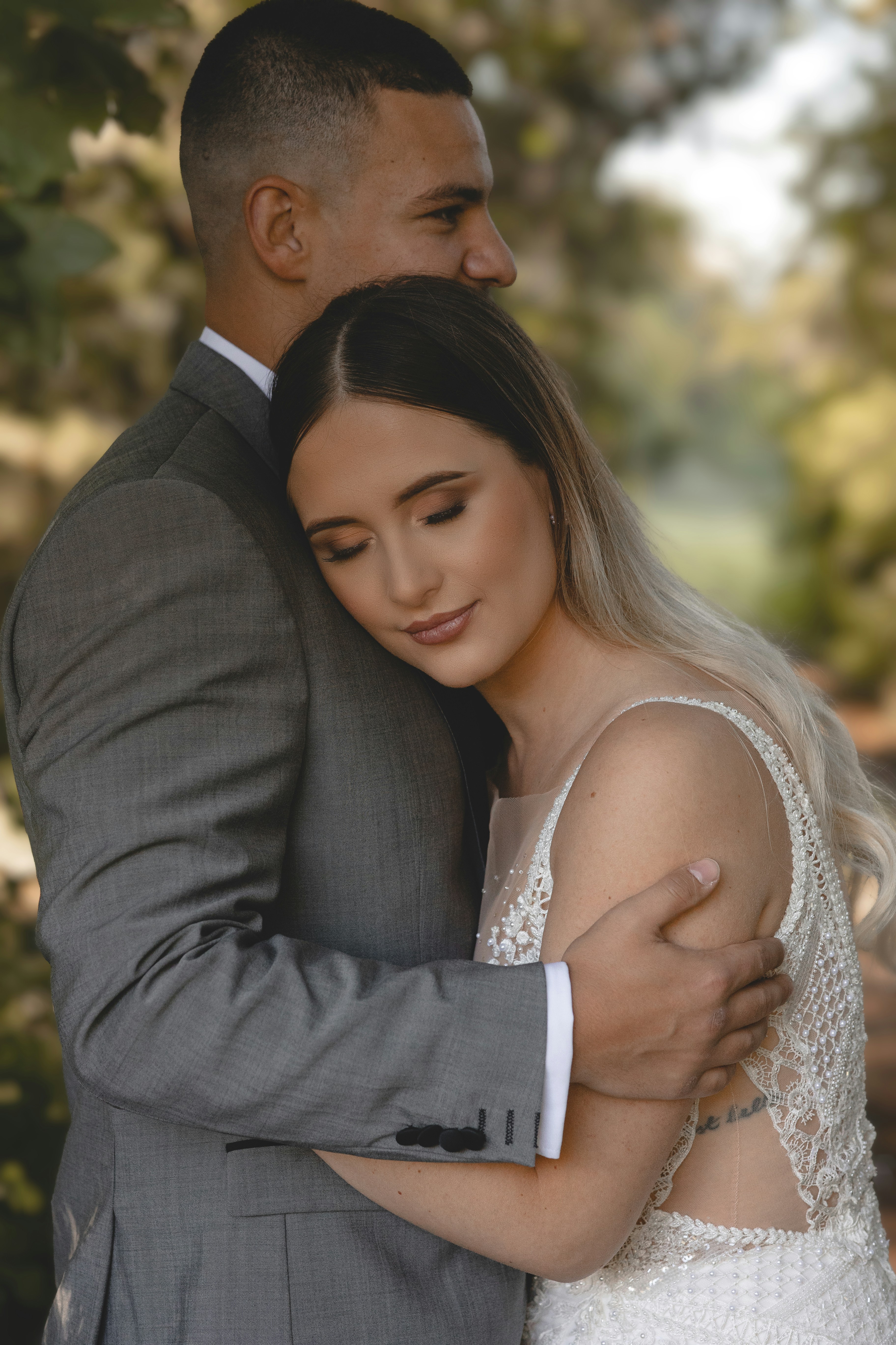 a man and woman hugging