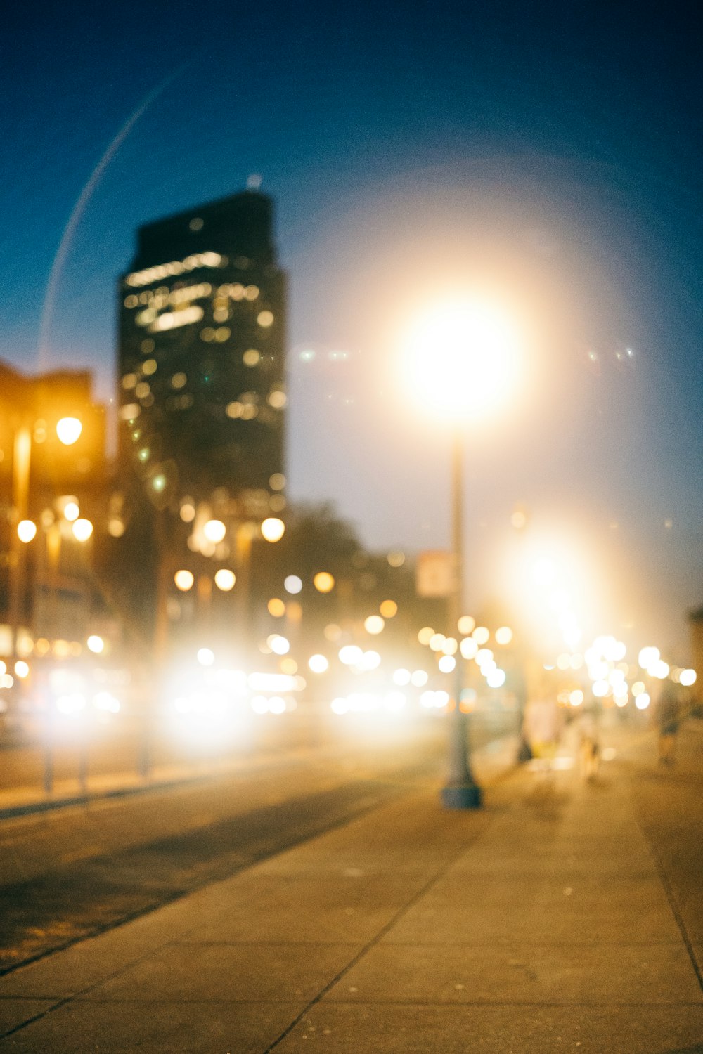 a city street at night