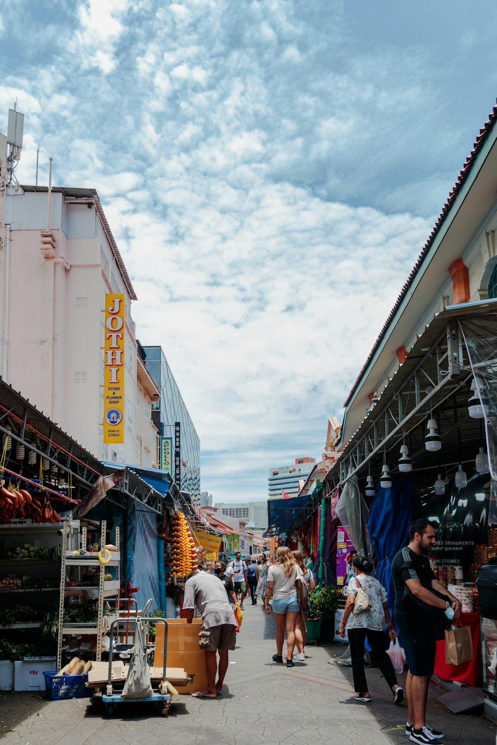 people walking in a street