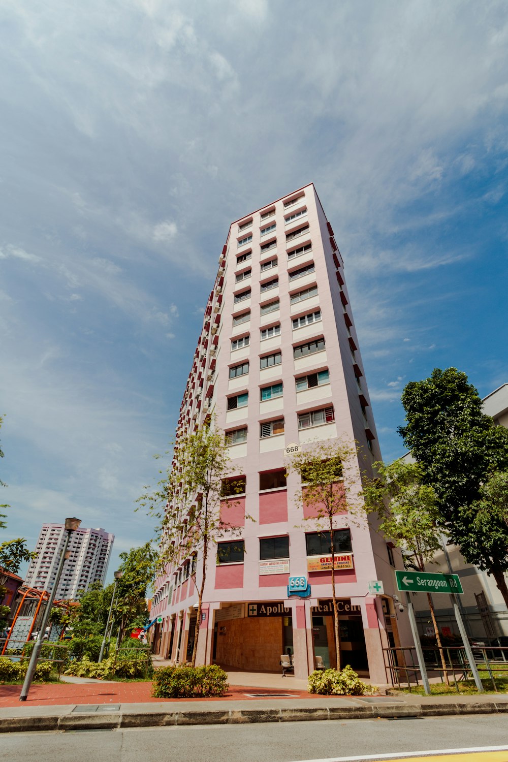 a tall building with many windows