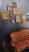 a wall with pictures on it