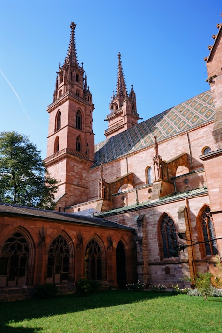 a brick building with a tower