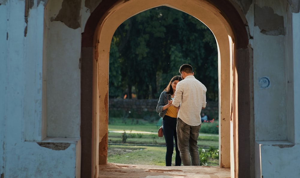 a man and woman kissing