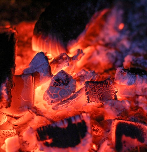 a close up of a fire