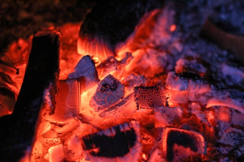 a close up of a fire