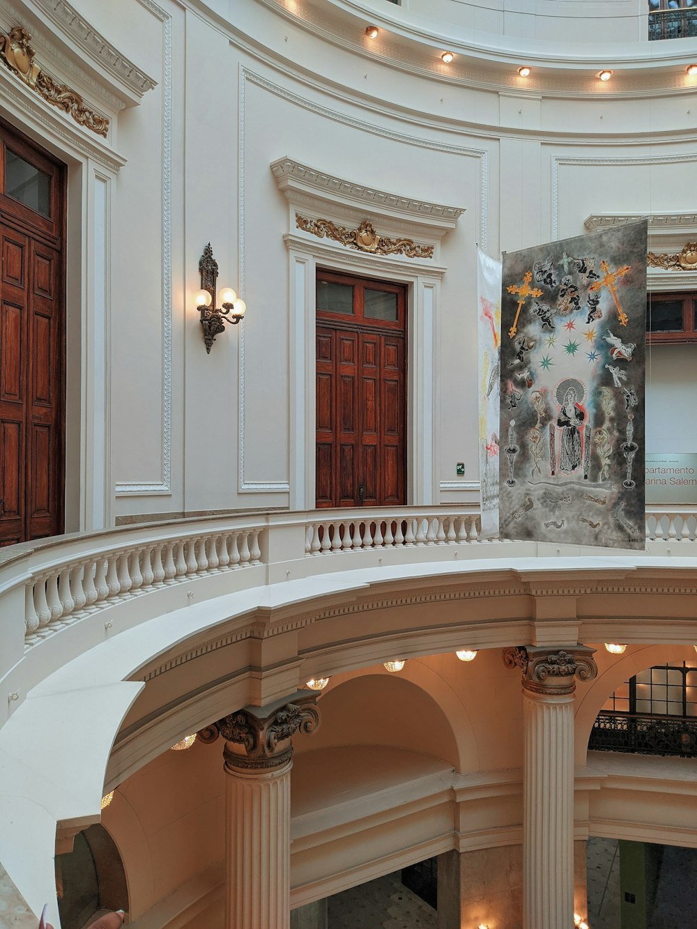 a staircase in a building