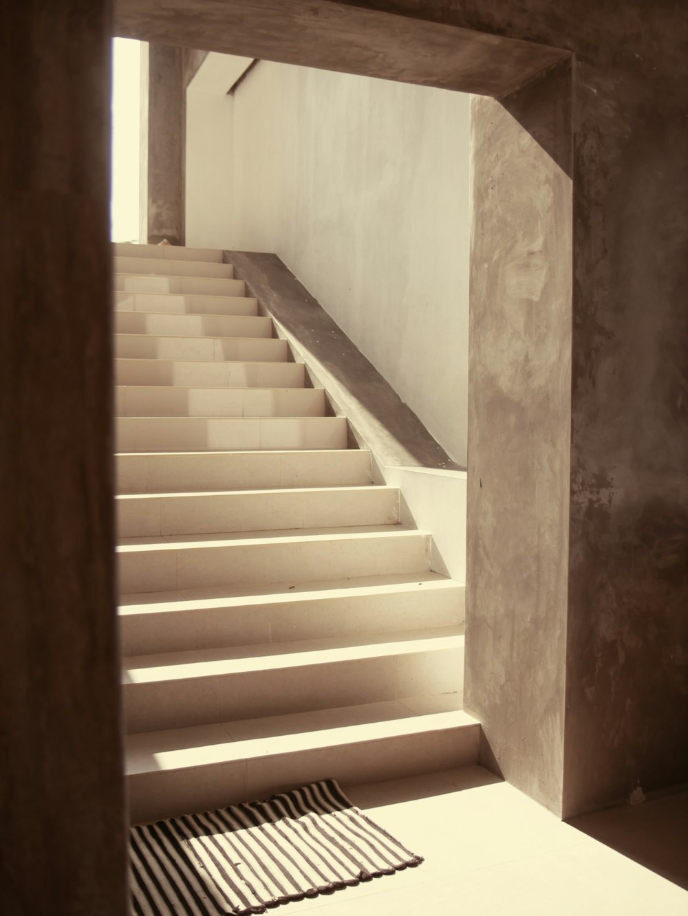 a staircase in a building