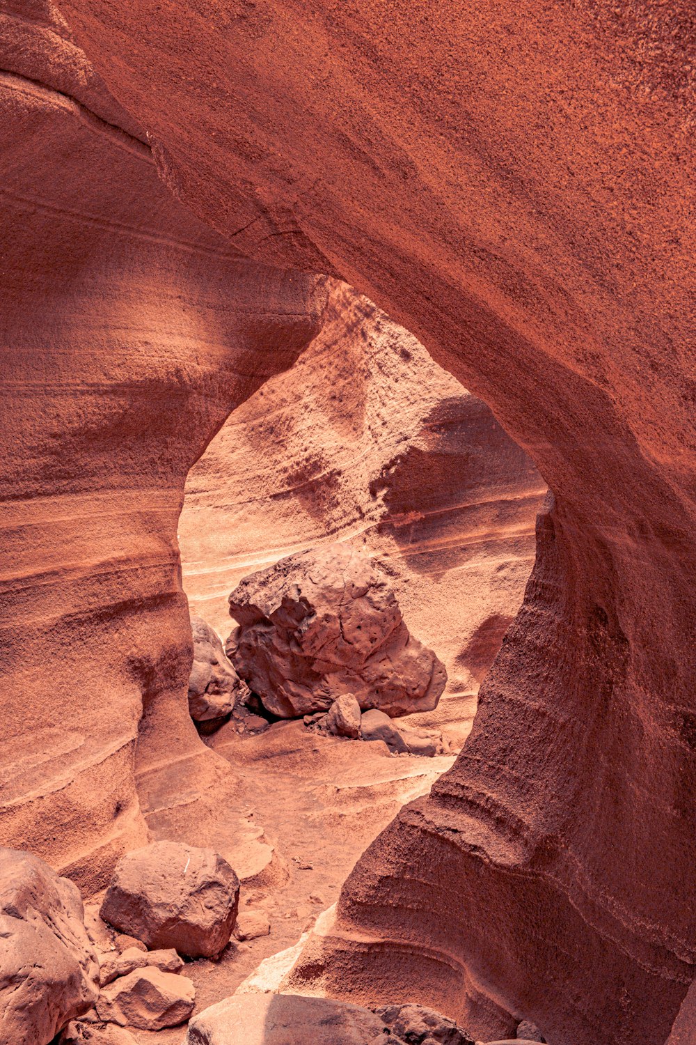 a canyon with a hole in it