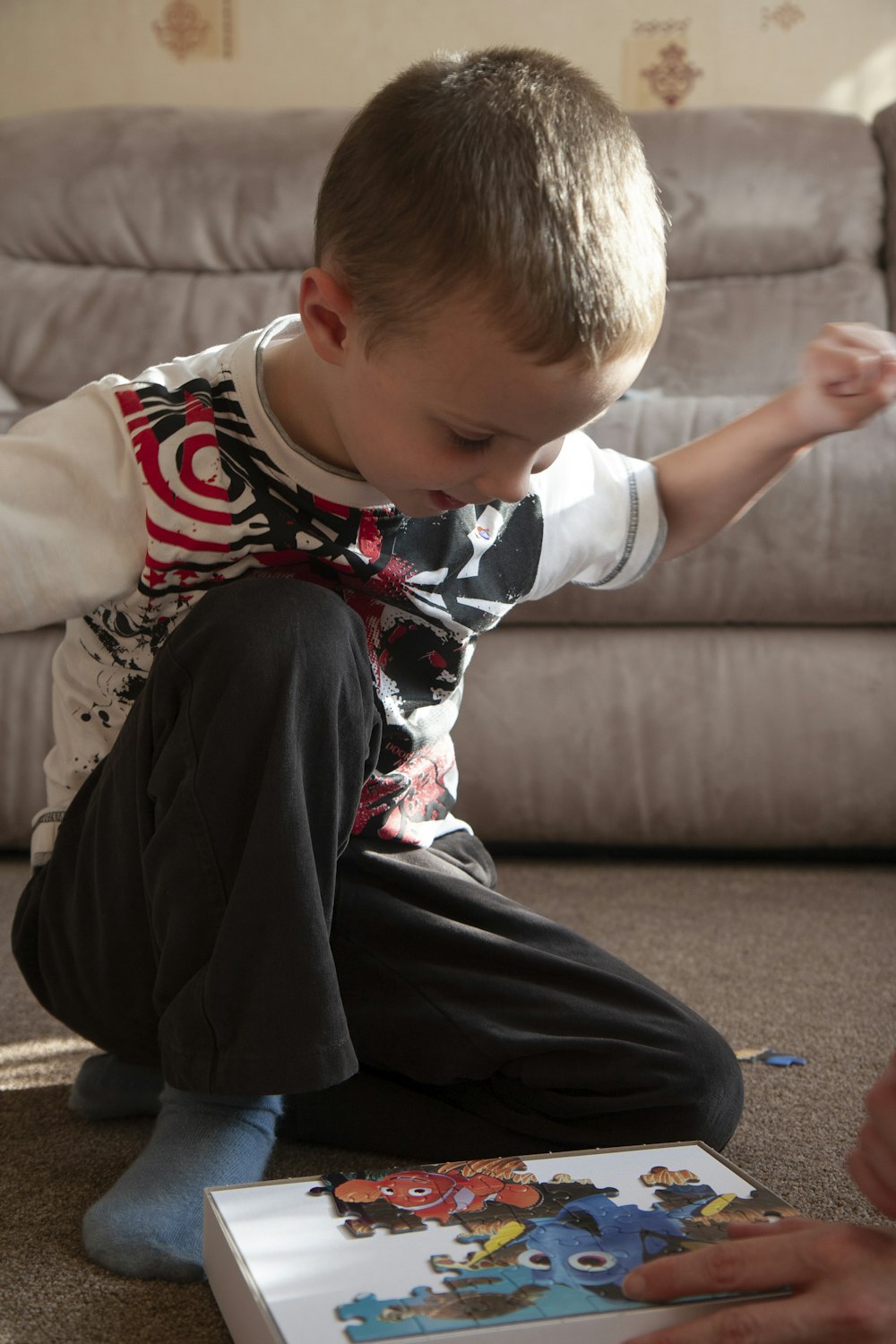 a child playing with a toy