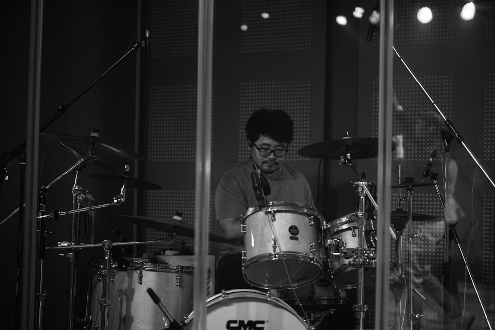 a person playing drums