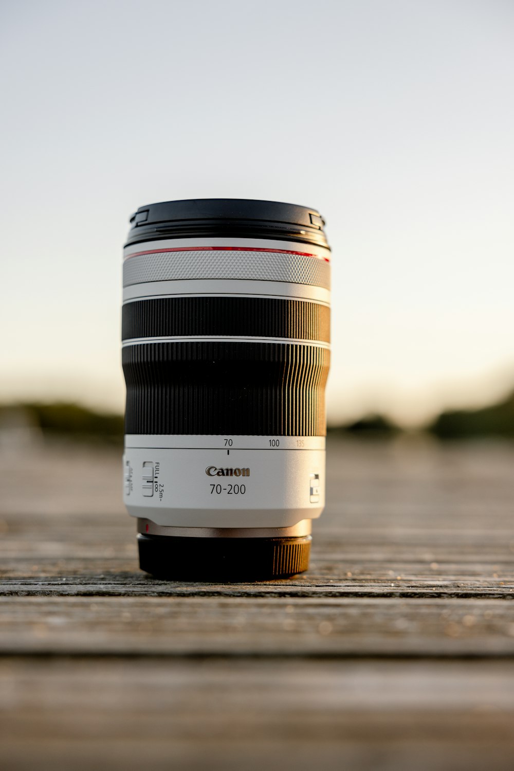 a camera lens on a table