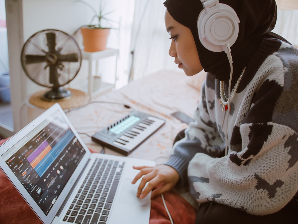 a person using a laptop