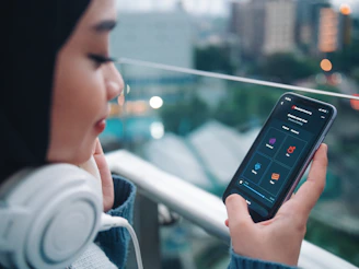 a person looking at the phone