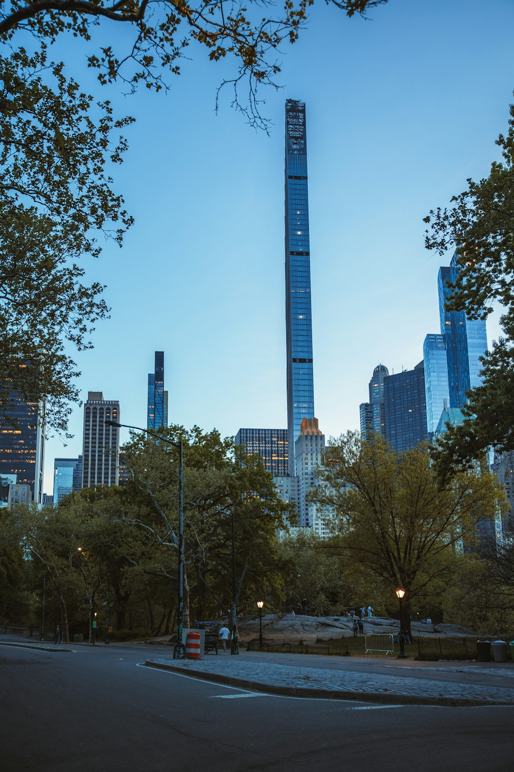 a tall building in a city