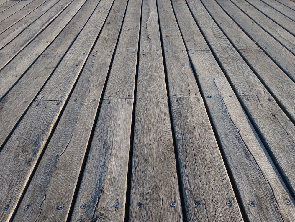 a close up of a wood deck