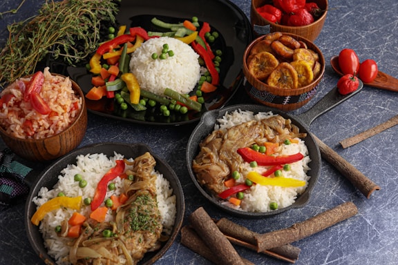 a table full of food