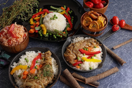 a table full of food