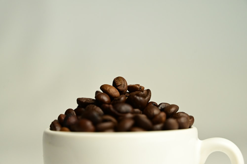 a cup of coffee beans