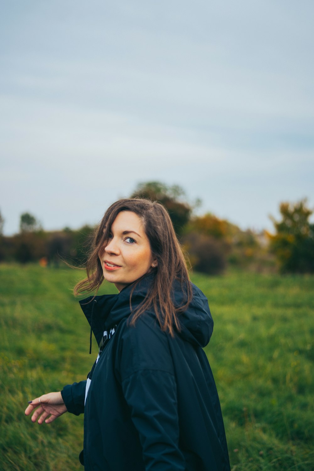 a person in a blue jacket