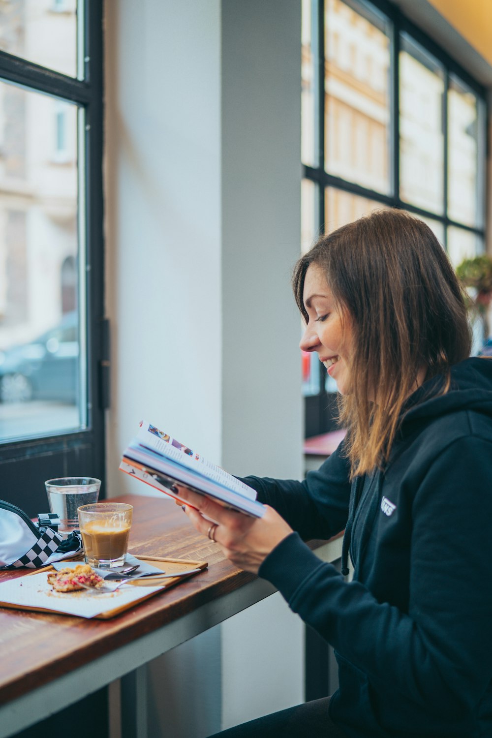 a person reading a book