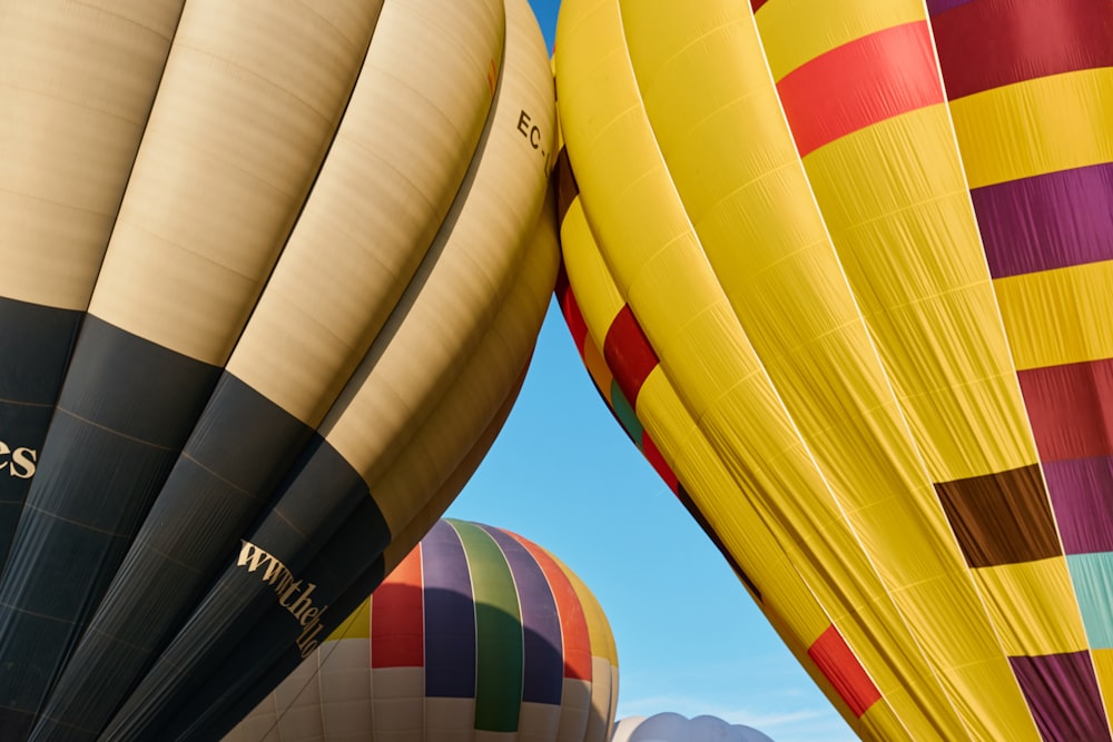 a group of colorful striped balloons