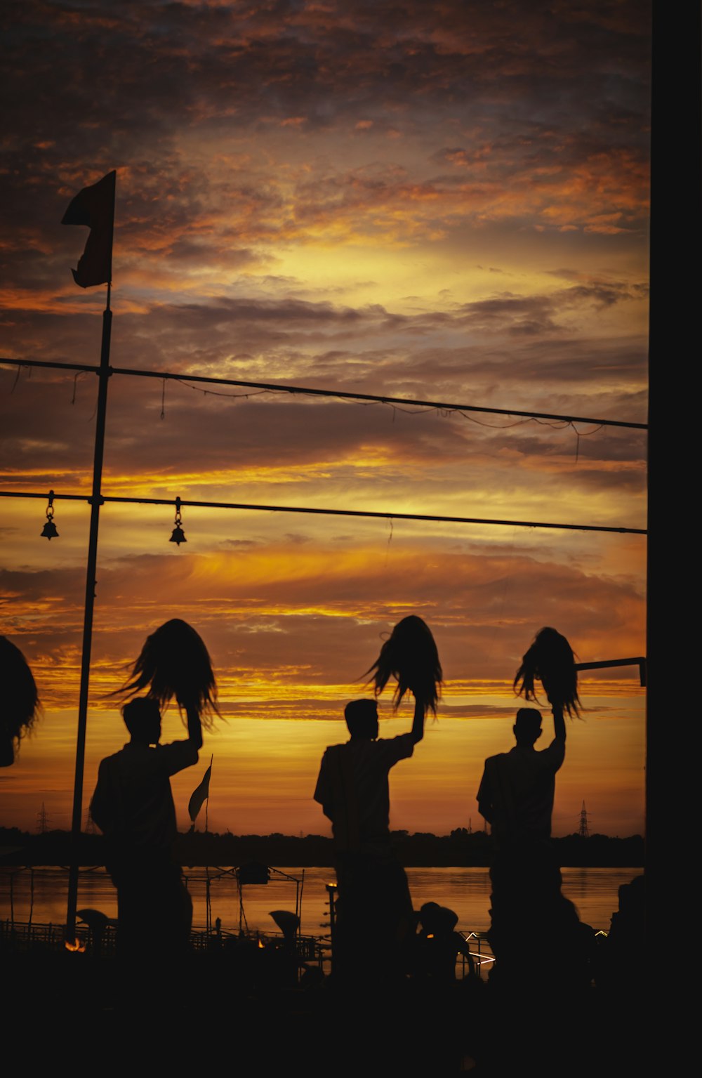 people watching a sunset