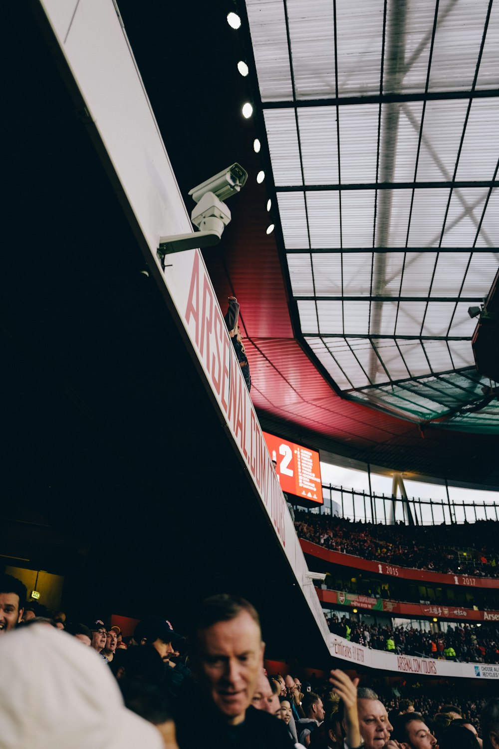 a person standing in a stadium