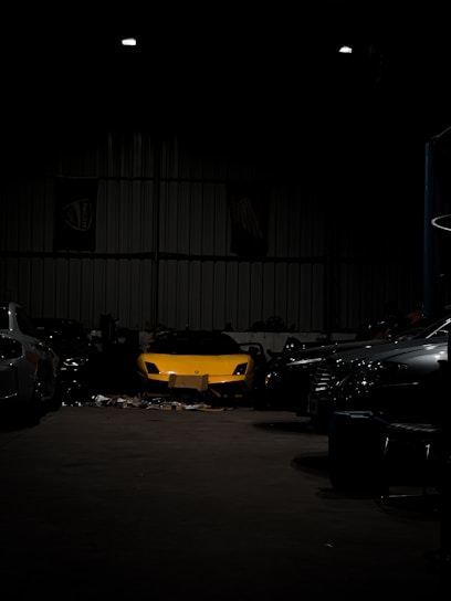 A vibrant warehouse showcasing various automobile body building products.