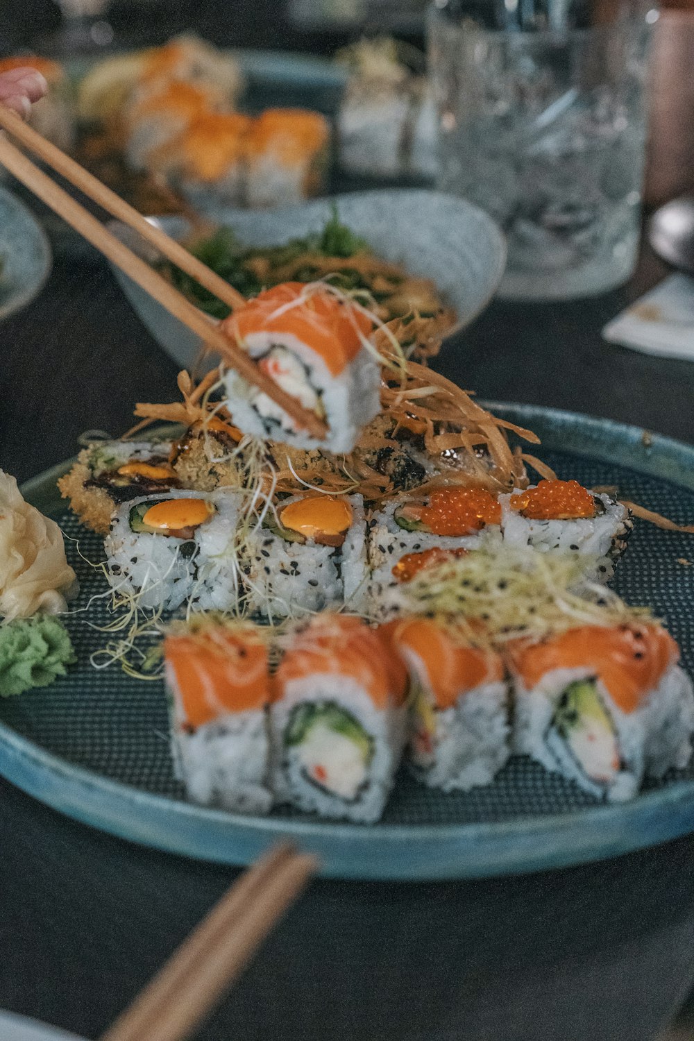a plate of sushi
