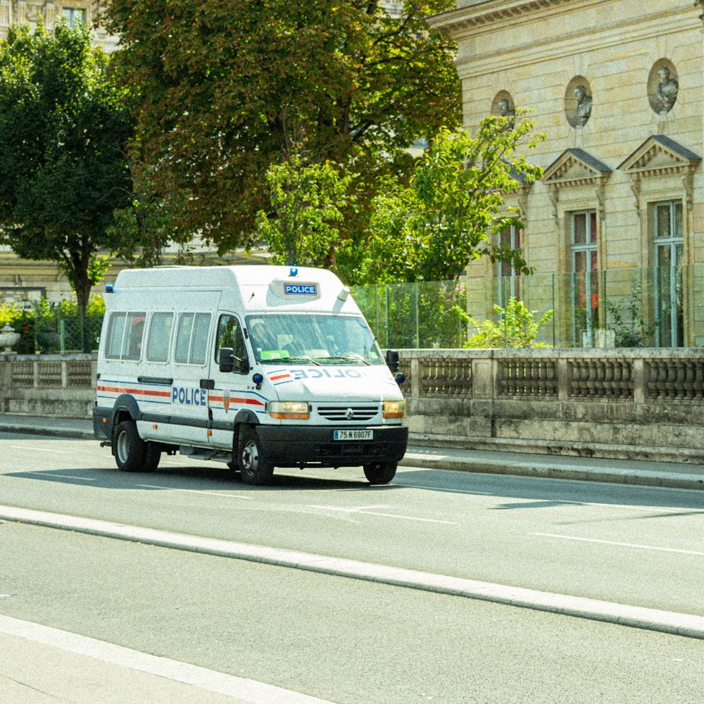 a white van on a road