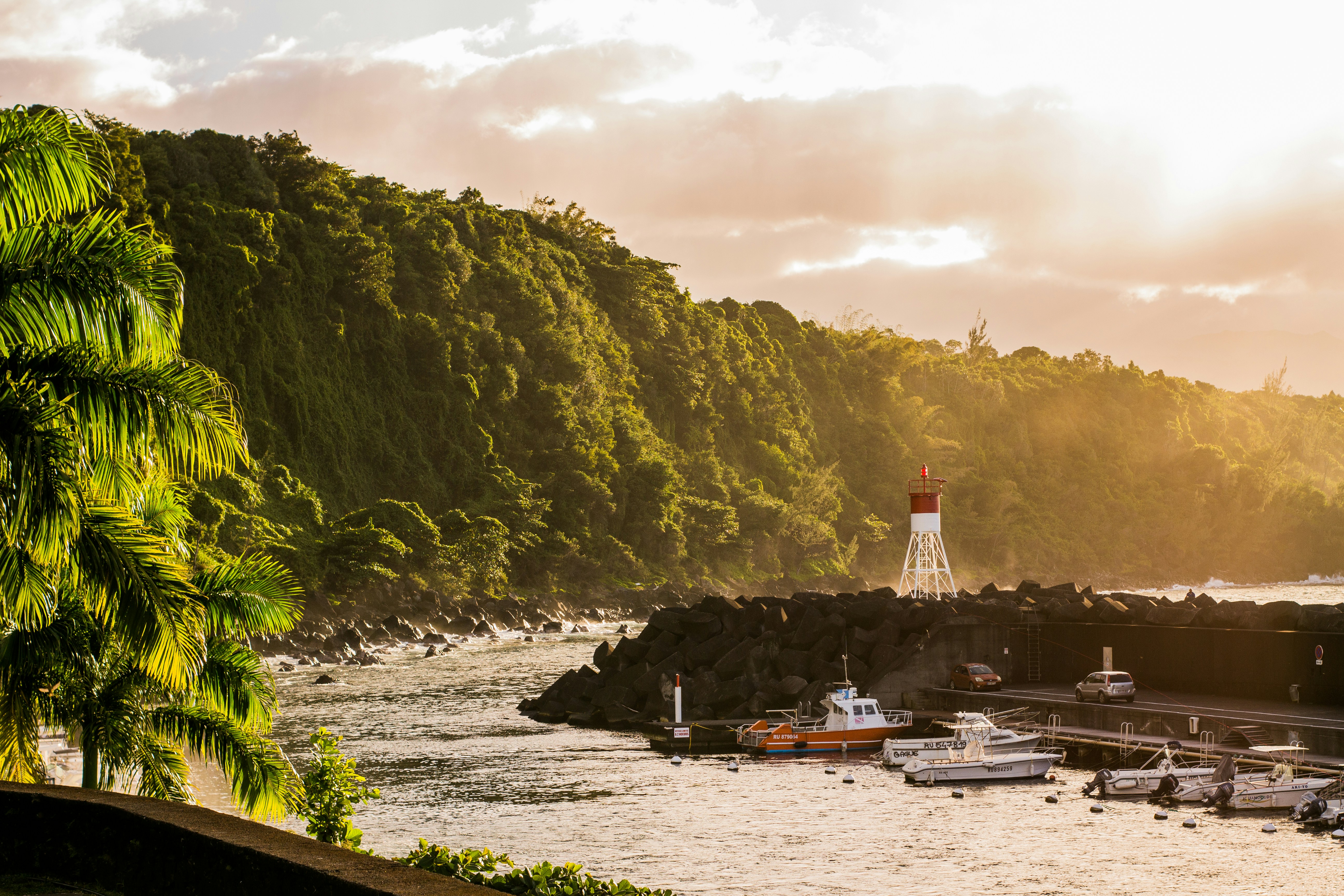 a lighthouse on a rocky shore