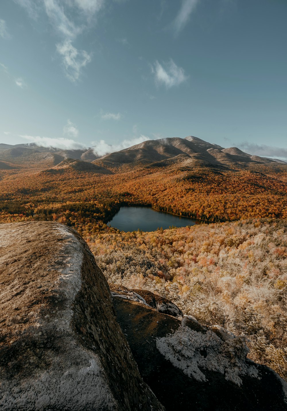 a lake in a dry landscape