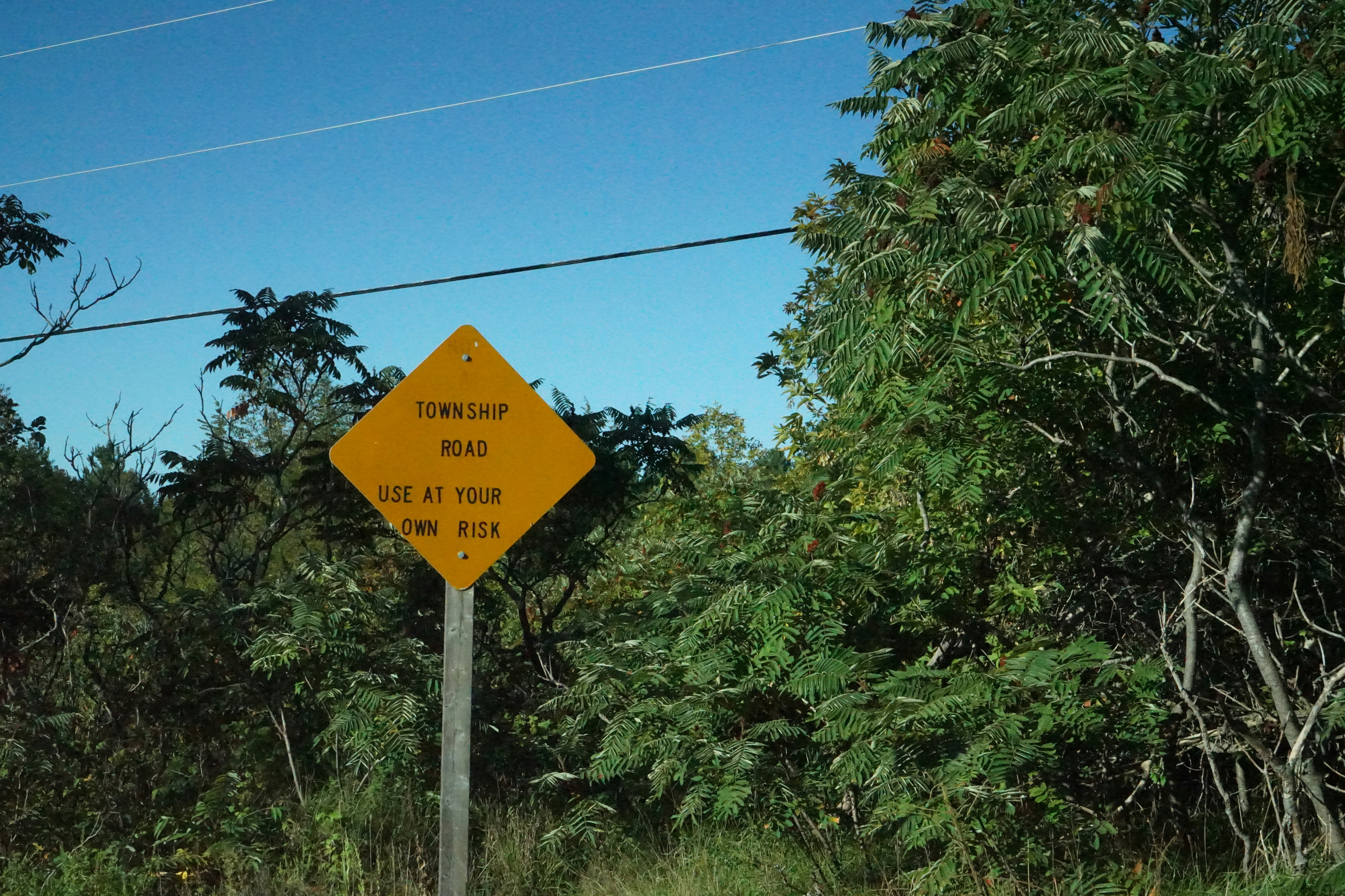 a yellow sign on a pole