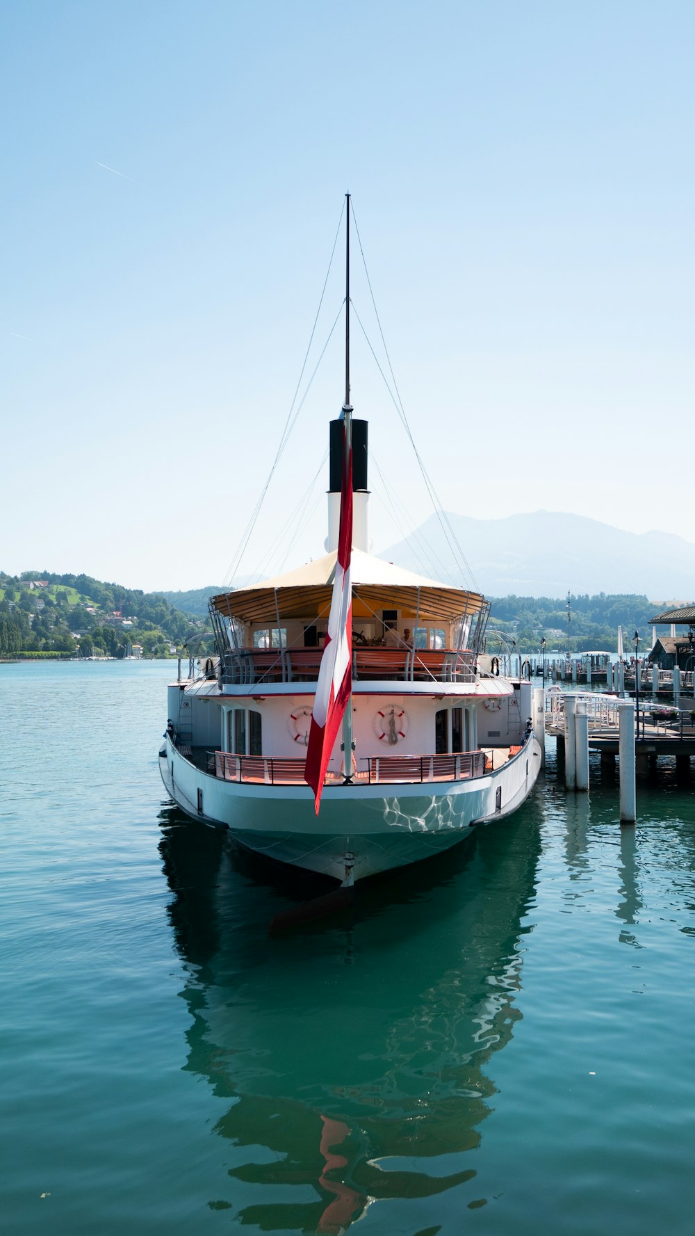 a boat docked at a pier