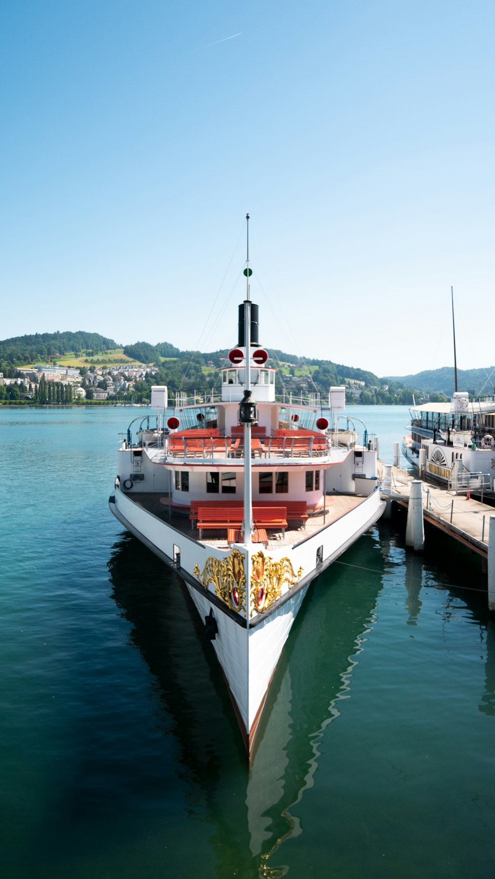 a boat docked at a pier