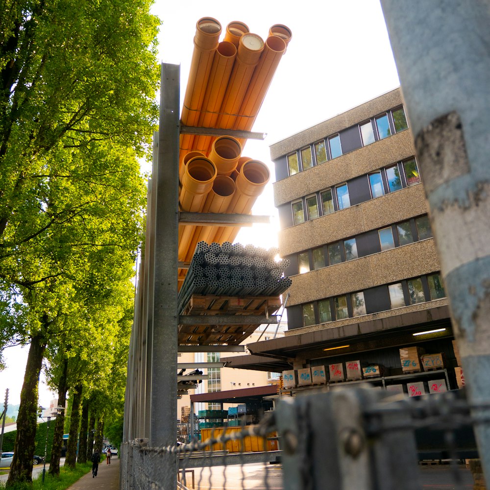 a traffic light on a pole