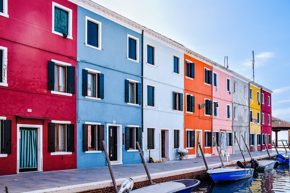 a row of colorful buildings