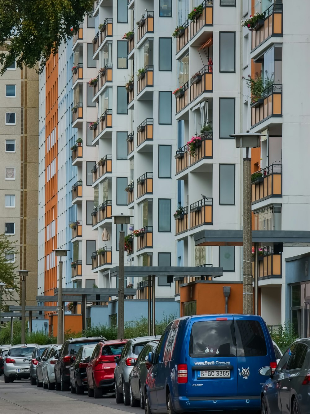 cars parked on the side of a street