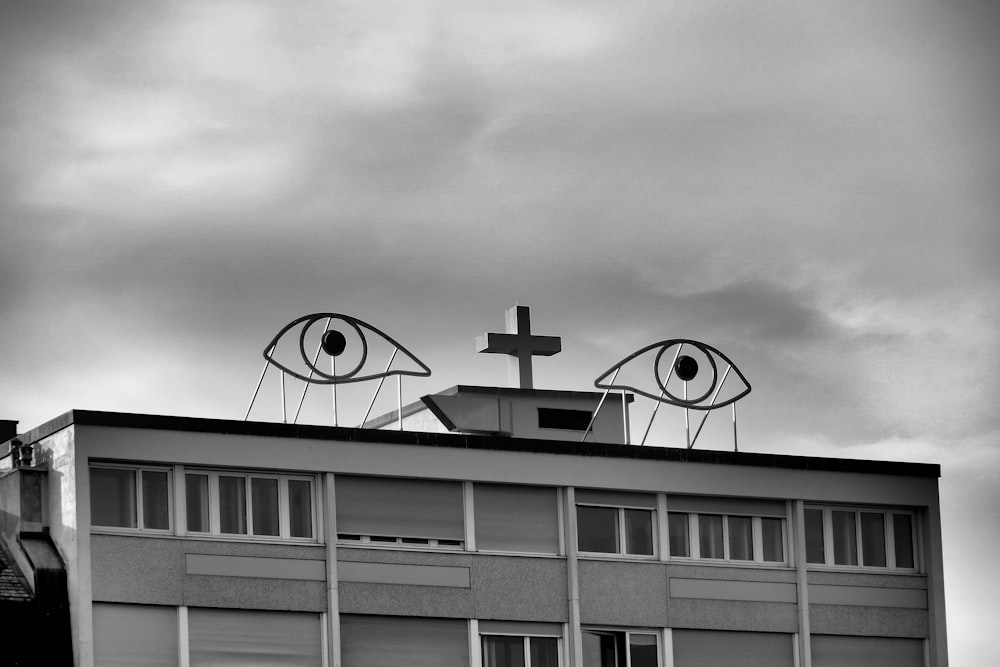 a building with satellite dishes on top