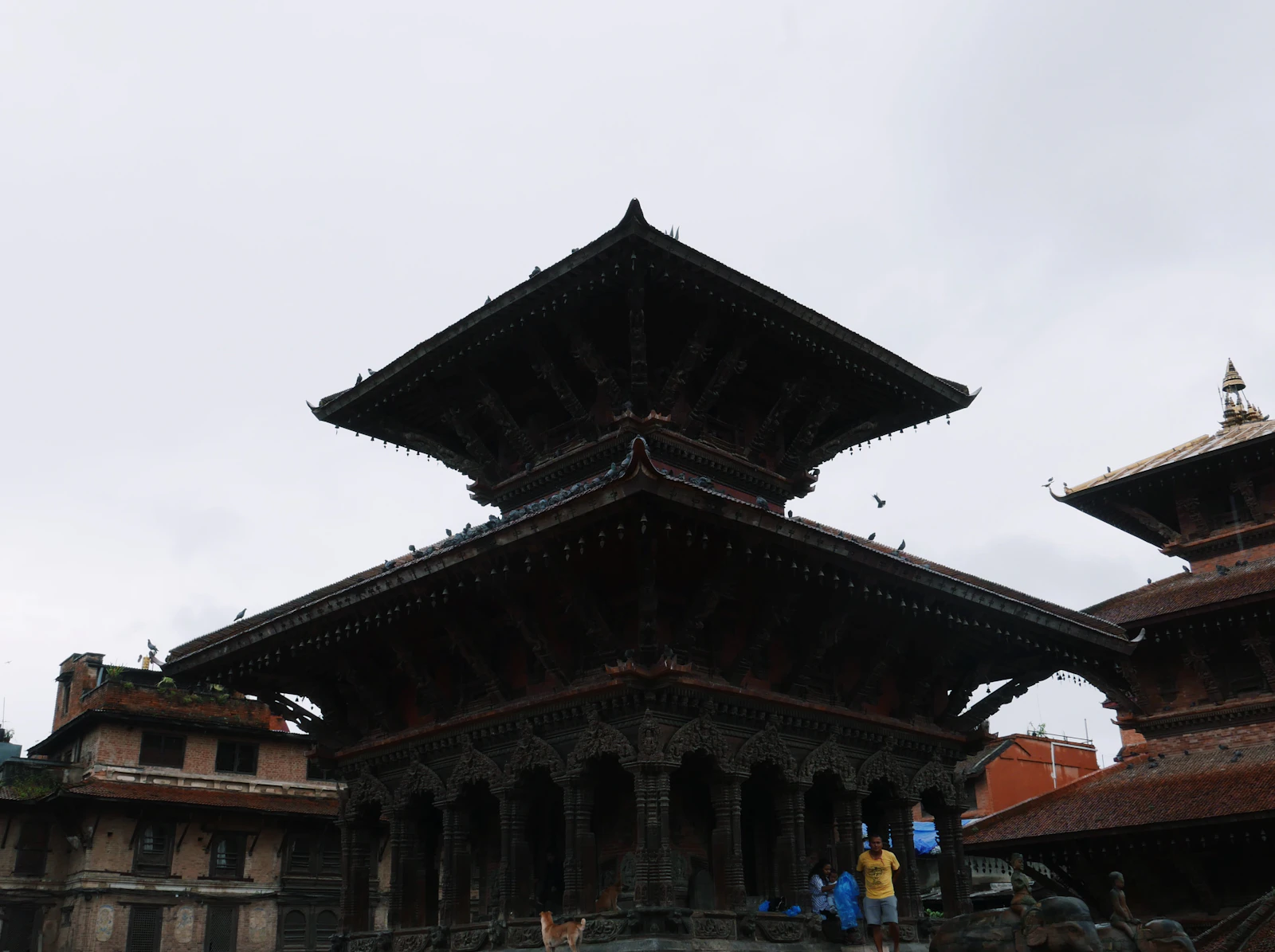 Tiered Newar temple architecture in Patan Durbar Square, Lalitpur, Nepal