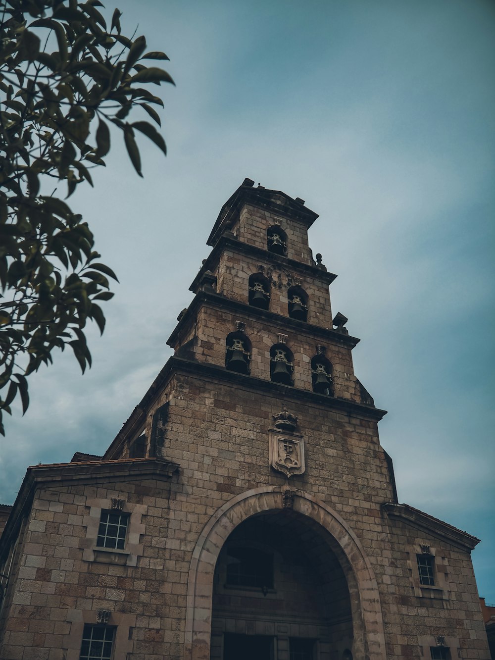 a brick building with a tower