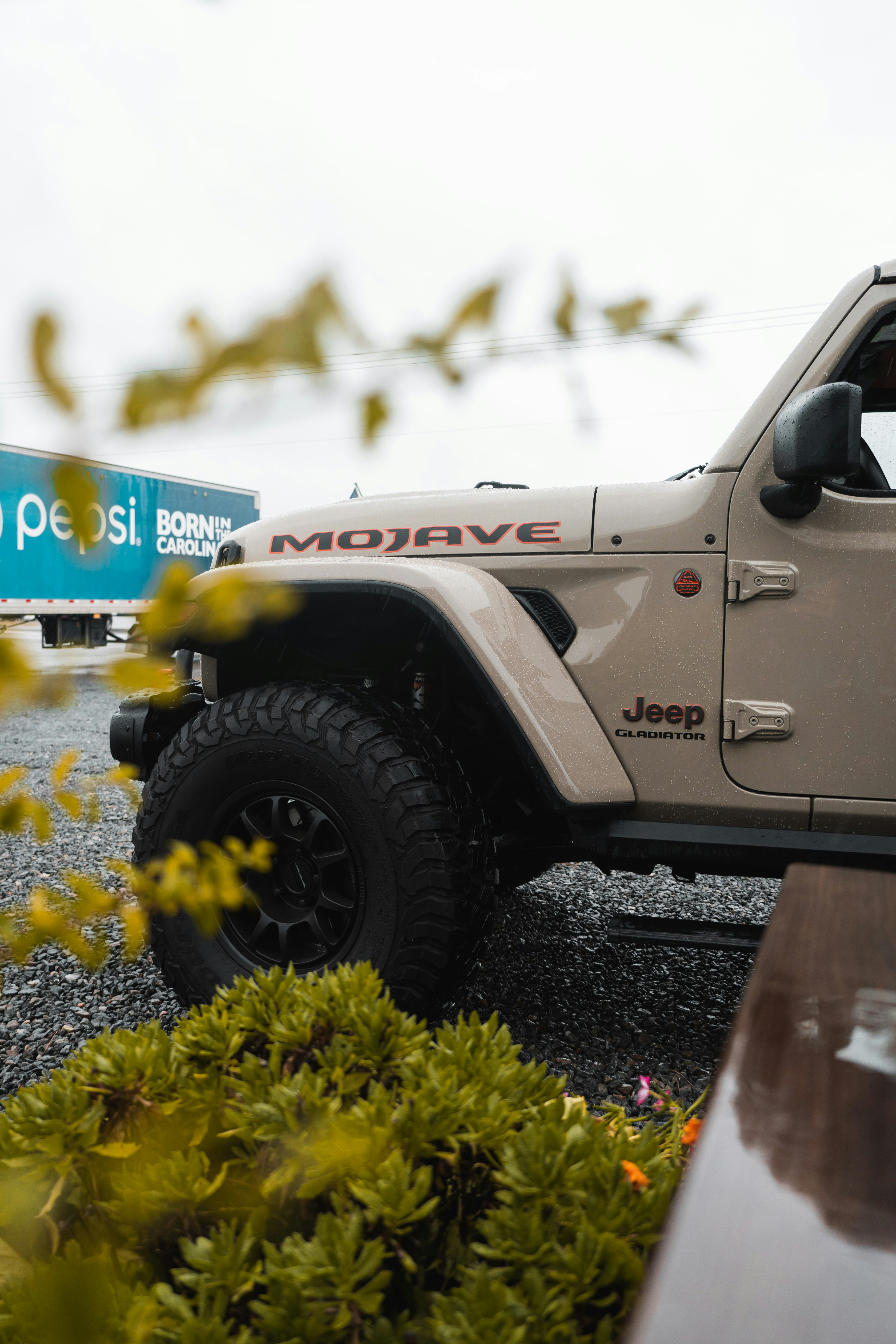 a truck with a large tire