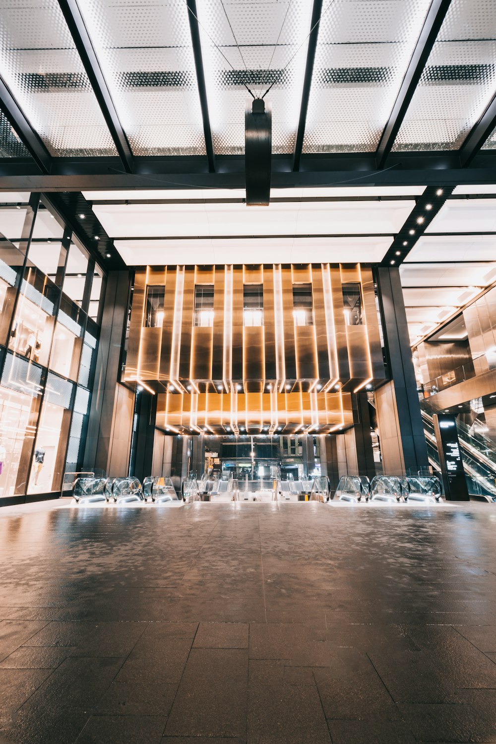 a large building with a large glass ceiling