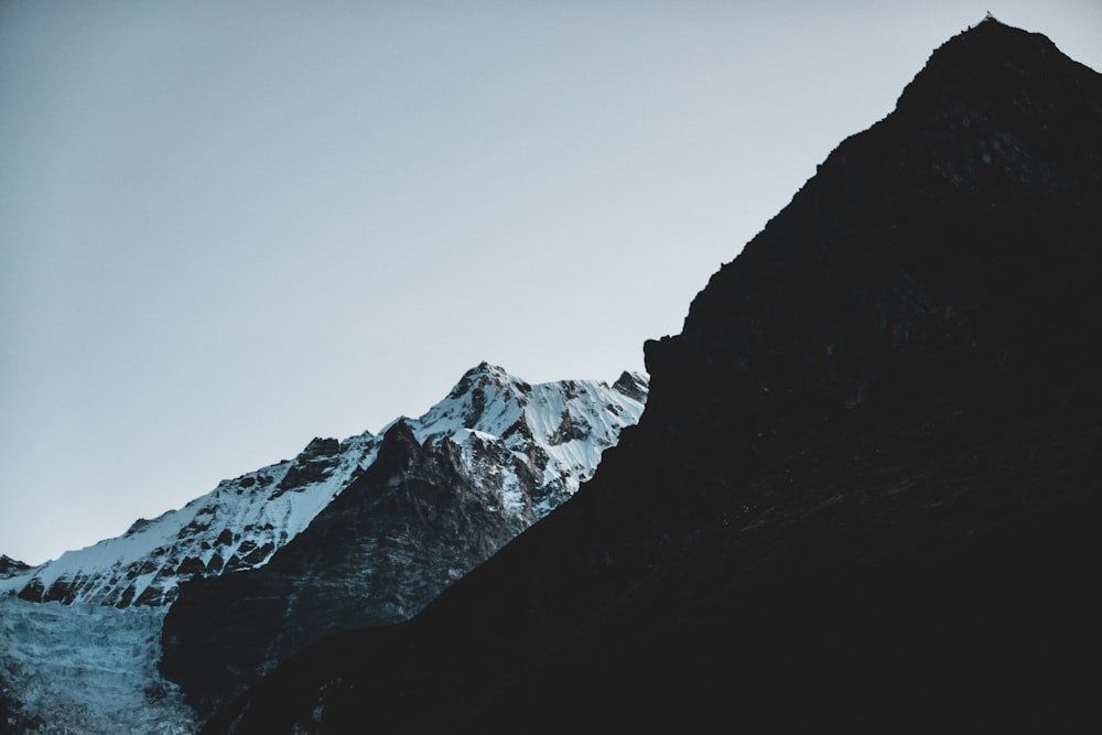 a mountain with snow