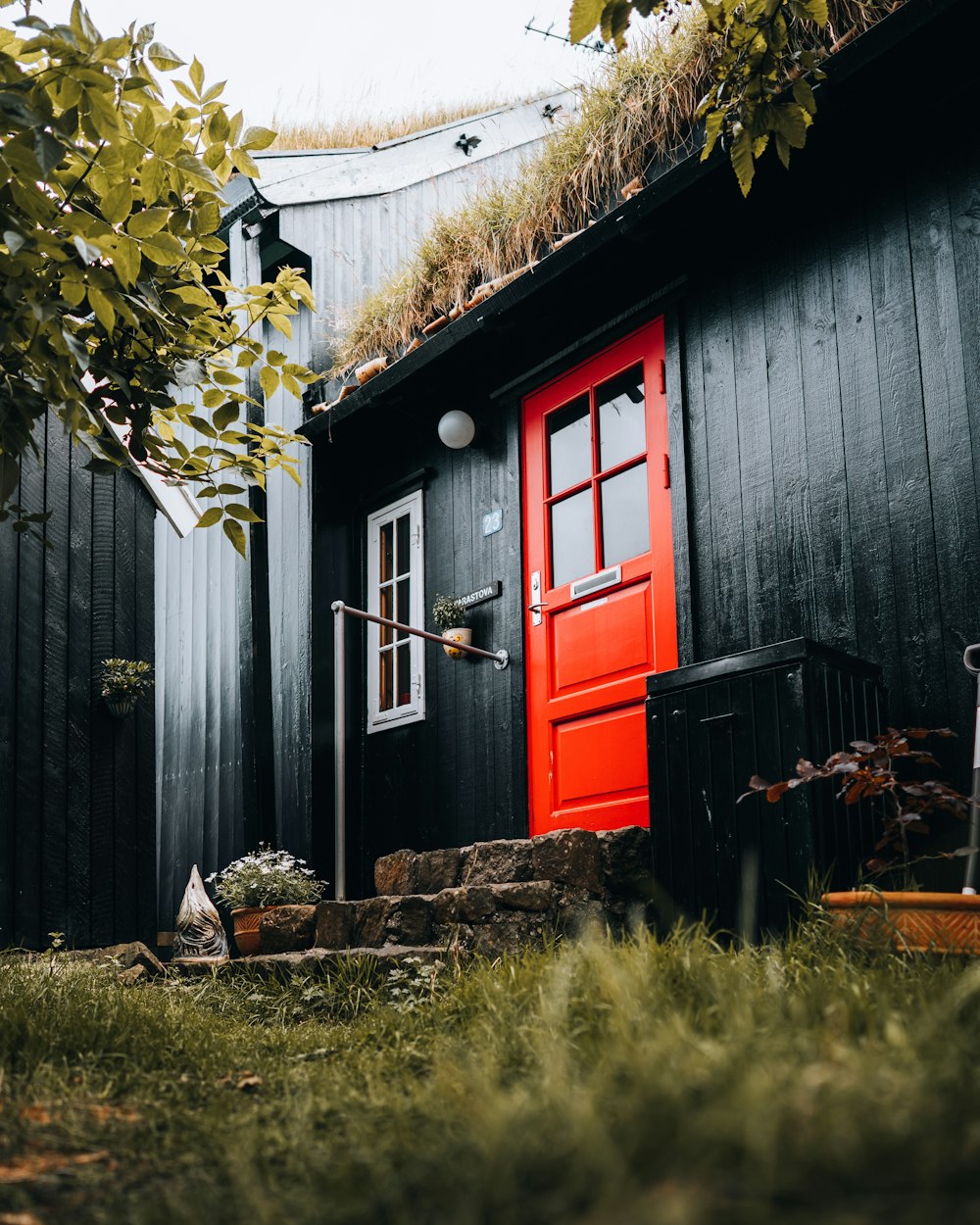 a small wooden house